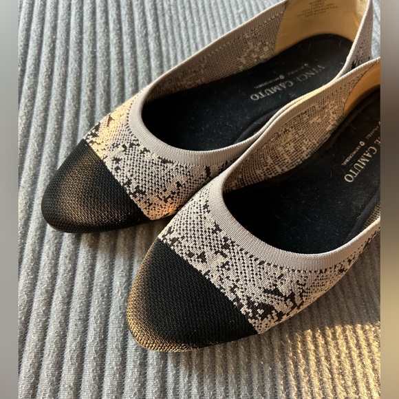 Vince Camuto Gray Cap Toe Knit Flats - Picture 5 of 9